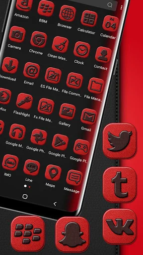 Black Red Leather Theme screenshot 2