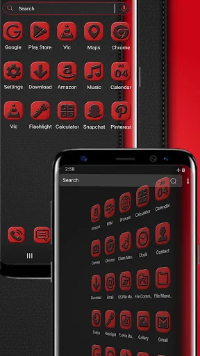 Black Red Leather Theme screenshot 4