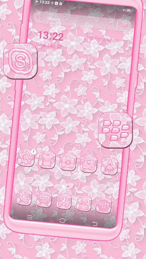 Pink White Flower Theme screenshot 1