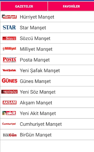 Gazetelik - Manşetler