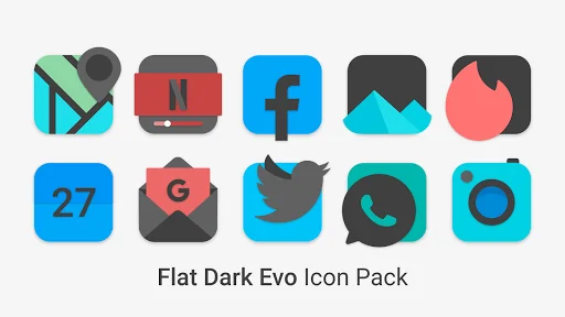 Flat Dark Evo - Icon Pack screenshot 1