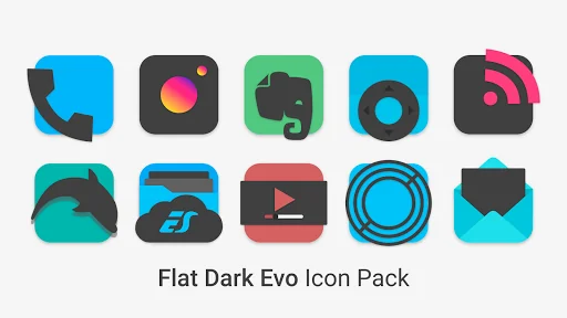Flat Dark Evo - Icon Pack screenshot 2