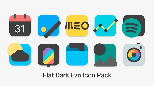 Flat Dark Evo - Icon Pack screenshot 3