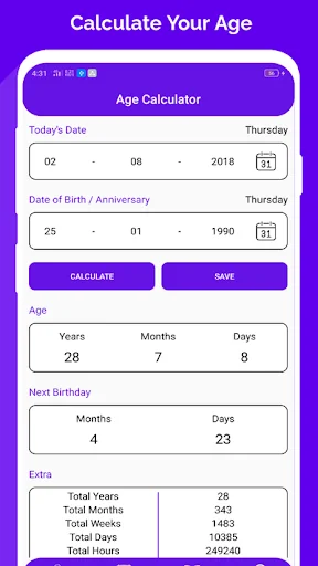 Age Calculator & Date of Birth
