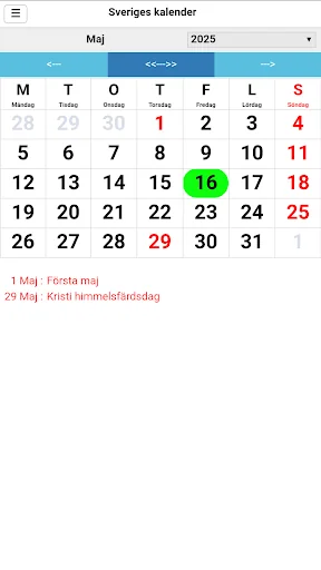 Sveriges kalender