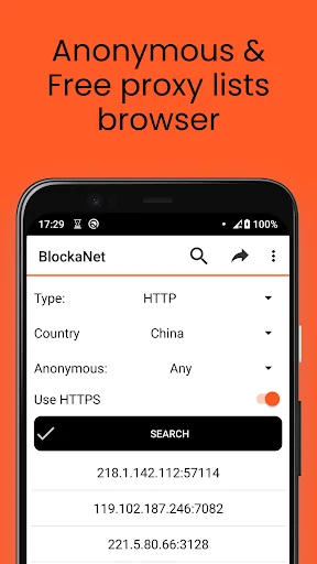 BlockaNet — Proxy server list