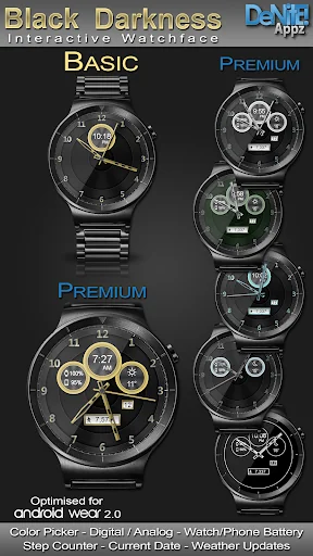 Black Darkness HD WatchFace screenshot 1