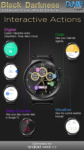 Black Darkness HD WatchFace screenshot 3