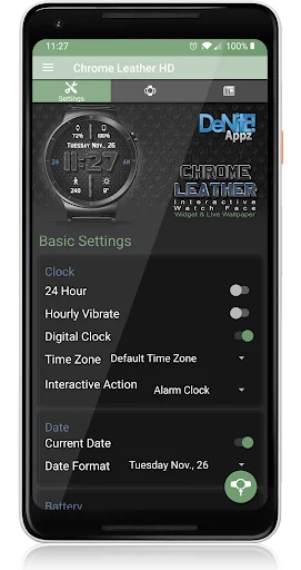 Chrome Leather HD Watch Face screenshot 4