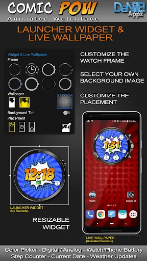 Comic Pow HD Watch Face screenshot 2