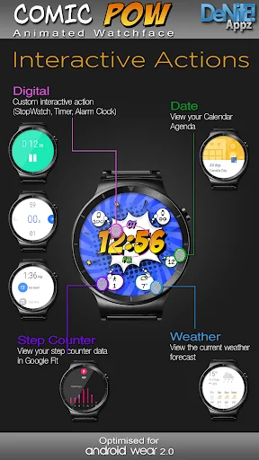 Comic Pow HD Watch Face screenshot 3