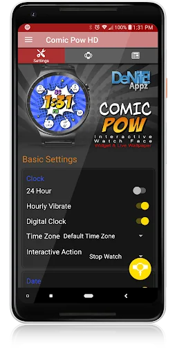 Comic Pow HD Watch Face screenshot 4