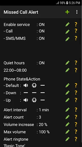 Missed Call Alert screenshot 1