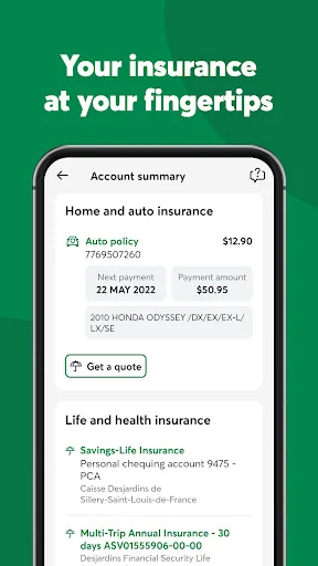 Desjardins mobile services screenshot 4