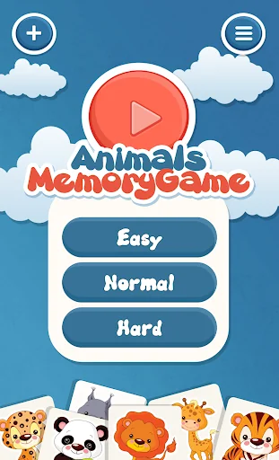 Animals memory game for kids