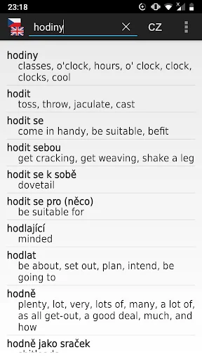 Czech-English offline dict. screenshot 1