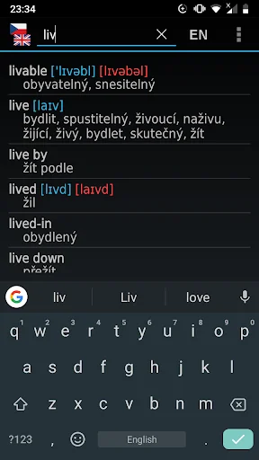Czech-English offline dict. screenshot 3