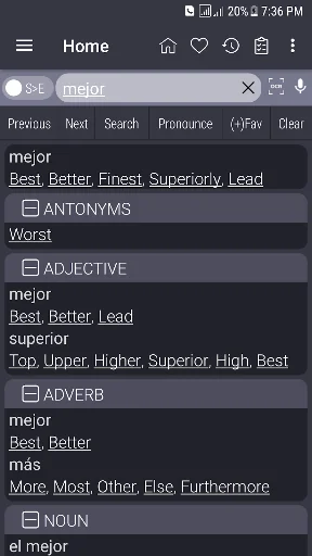 English Spanish Dictionary screenshot 2