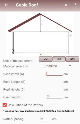 Calculation of the roof screenshot 3