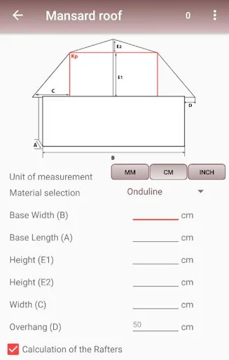 Calculation of the roof screenshot 4