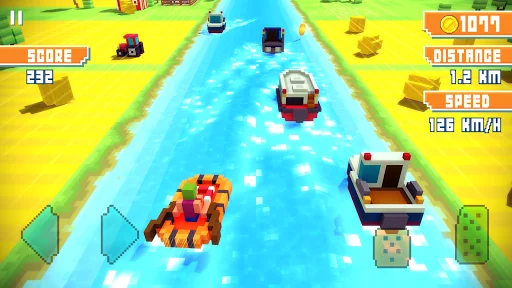Blocky Highway: Traffic Racing screenshot 2