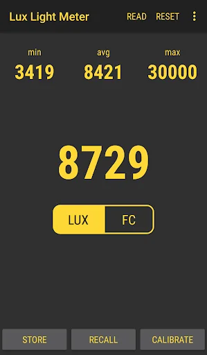 Lux Light Meter Pro screenshot 1
