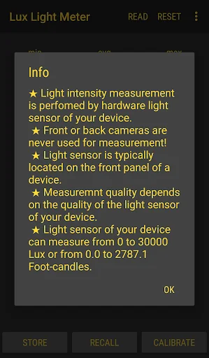 Lux Light Meter Pro screenshot 3