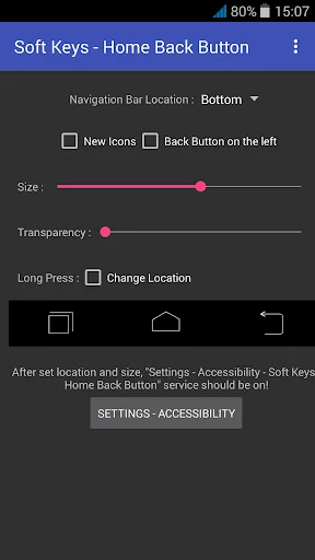 Soft Keys - Home Back Button screenshot 1