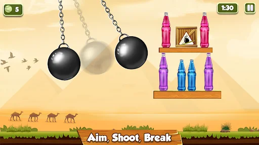 Bottle Shooter Slingshot Game screenshot 2