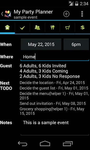 My Party Planner - Lite screenshot 1