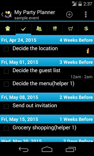 My Party Planner - Lite screenshot 2