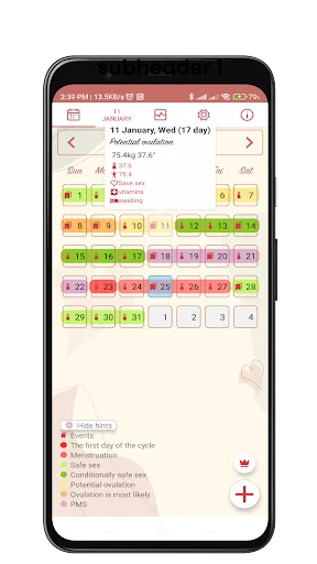 Woman calendar