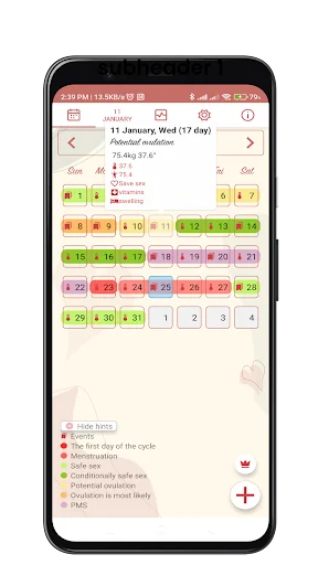 Woman calendar