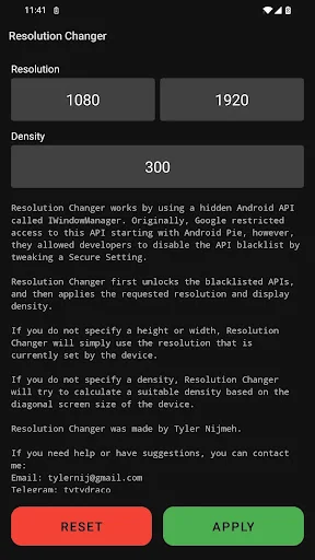 Resolution Changer — Uses ADB screenshot 1