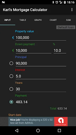 Karl's Mortgage Calculator screenshot 1