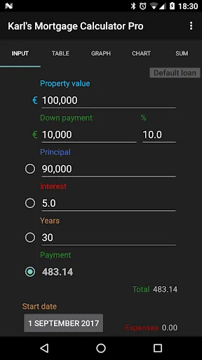 Karl's Mortgage Calculator Pro screenshot 1