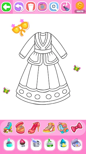 Dress Coloring Game Glitter