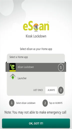 eScan Kiosk Lockdown