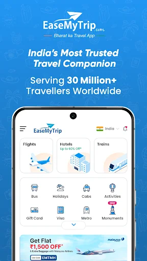 EaseMyTrip Flight, Hotel, Bus
