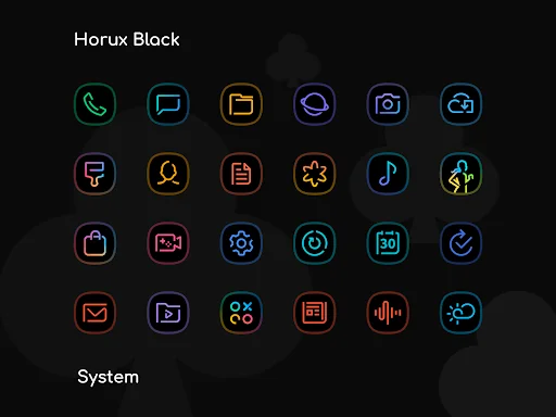 Horux Black - Icon Pack