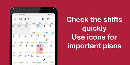 Shift Work Calendar Planner