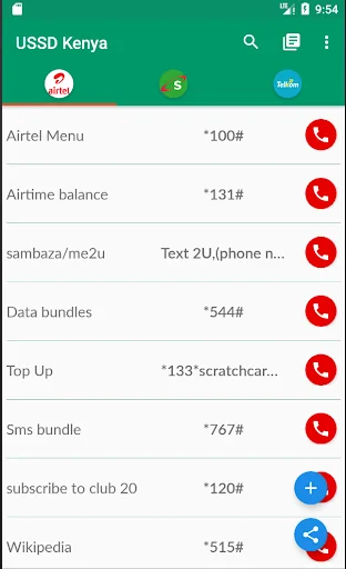 USSD Kenya -Airtel, Safaricom,
