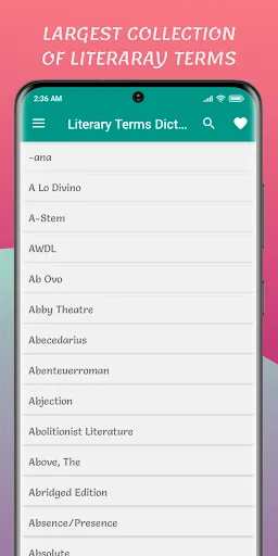 Literary Terms Dictionary screenshot 1