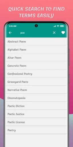 Literary Terms Dictionary screenshot 2