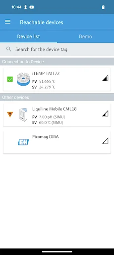 Endress+Hauser SmartBlue screenshot 1
