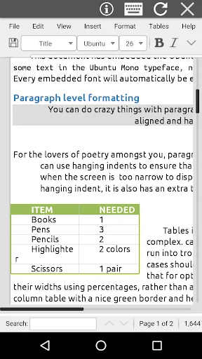 AndroDOC editor for Doc & Word screenshot 1