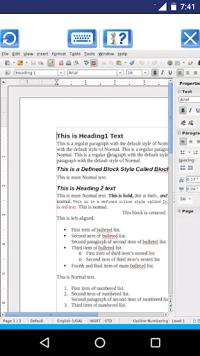 AndroWriter document editor
