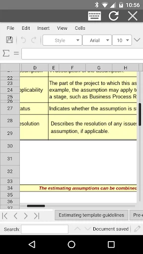 AndroXLS editor for XLS sheets