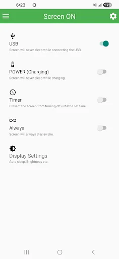 Screen ON (Stay awake)