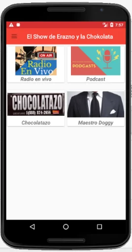 Erazno y la Chocolata app show